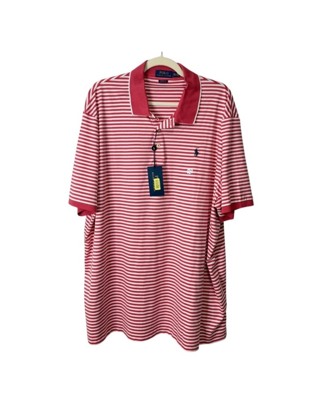 Polo Ralph Lauren Mens XXL Polo Shirt Classic Red White Striped Cotton Pony NEW